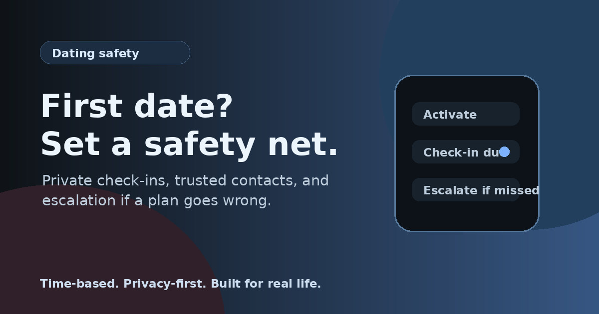 Meeting someone new? Set the safety net first. MeetSafe visual