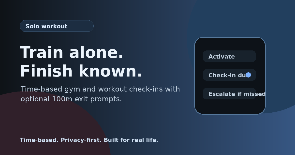 Train alone without disappearing. MeetSafe visual