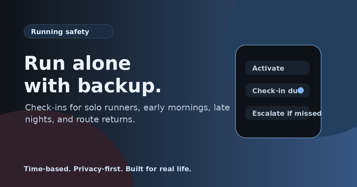 Run alone with backup waiting quietly. MeetSafe visual